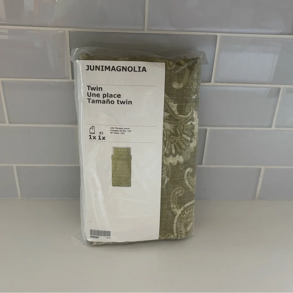 Magnolia Olive Green Paisley Twin Duvet Cover